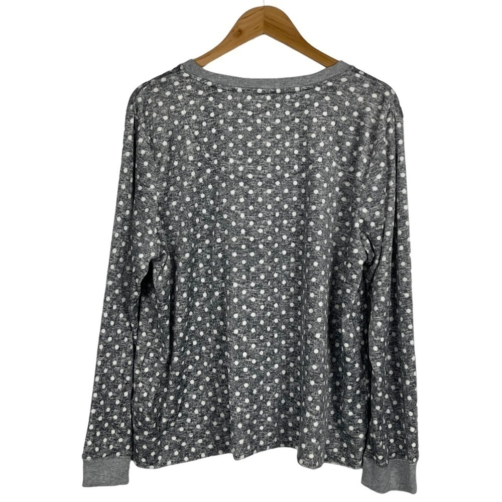 JANE & BLEECKER NIGHTY NIGHT FUZZY POLKA DOT MATCHING PAJAMA PJ SET - Picture 4 of 14